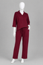 Maroon Co-ord Ribbed Fabric Suit For Women