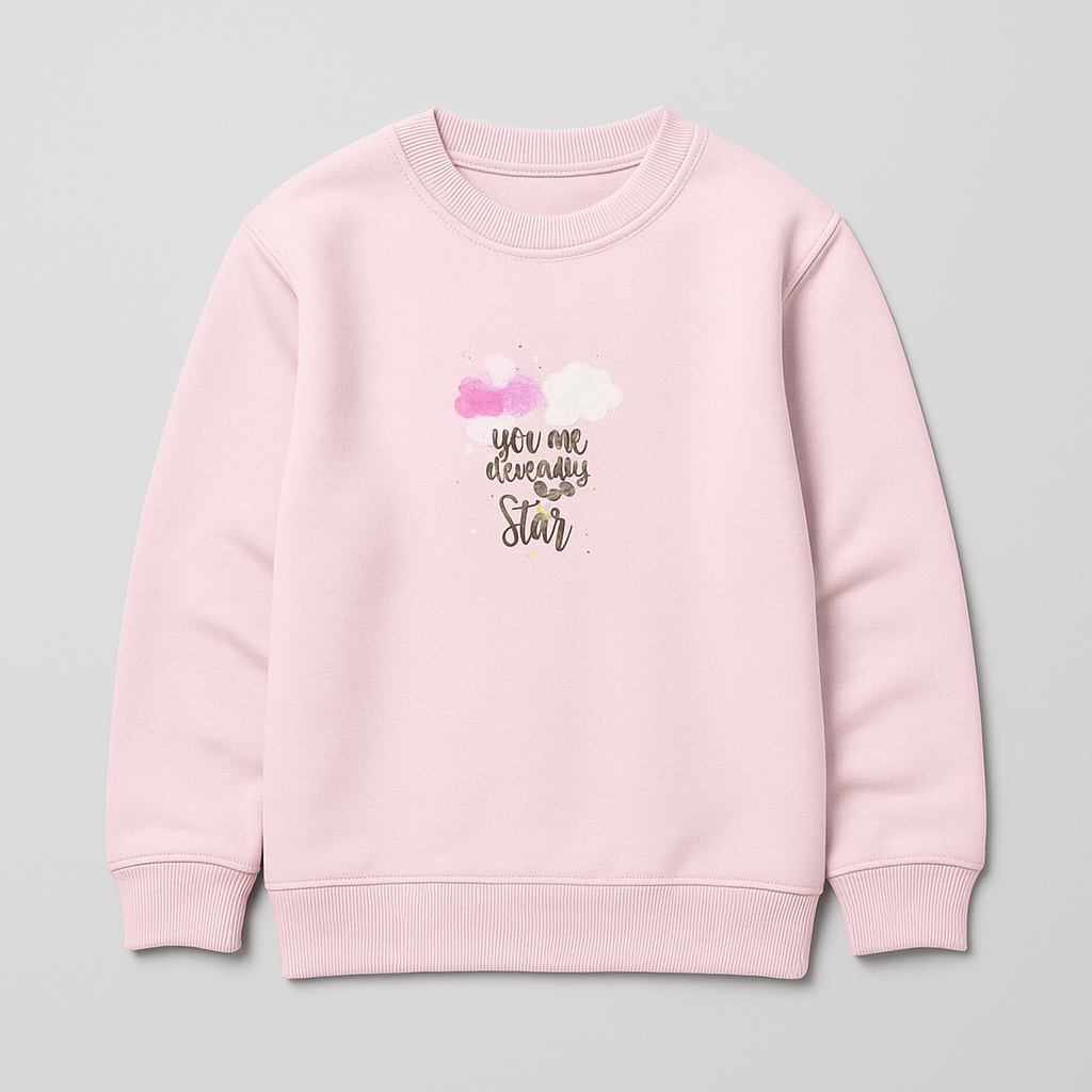 Purple Stars Fleece Fabric Sweatshirt