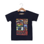 NAVY BLUE SUPER HEROES PRINTED HALF SLEEVES T-SHIRT