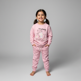 Pink Strawberry Print Fleece Fabric Suit For Winters