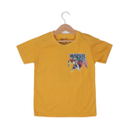 MUSTARD SUPER HEROES PRINTED HALF SLEEVES T-SHIRT