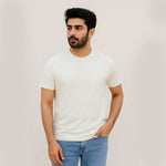 Load image into Gallery viewer, CREAM PLAIN T-SHIRT FOR MEN
