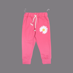 PINK & CREAM "SUNFLOWER SMELLS" PRINT TERRY FABRIC SUIT FOR WINTERS