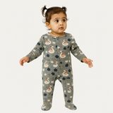 Grey Ducks Print Romper For Winters
