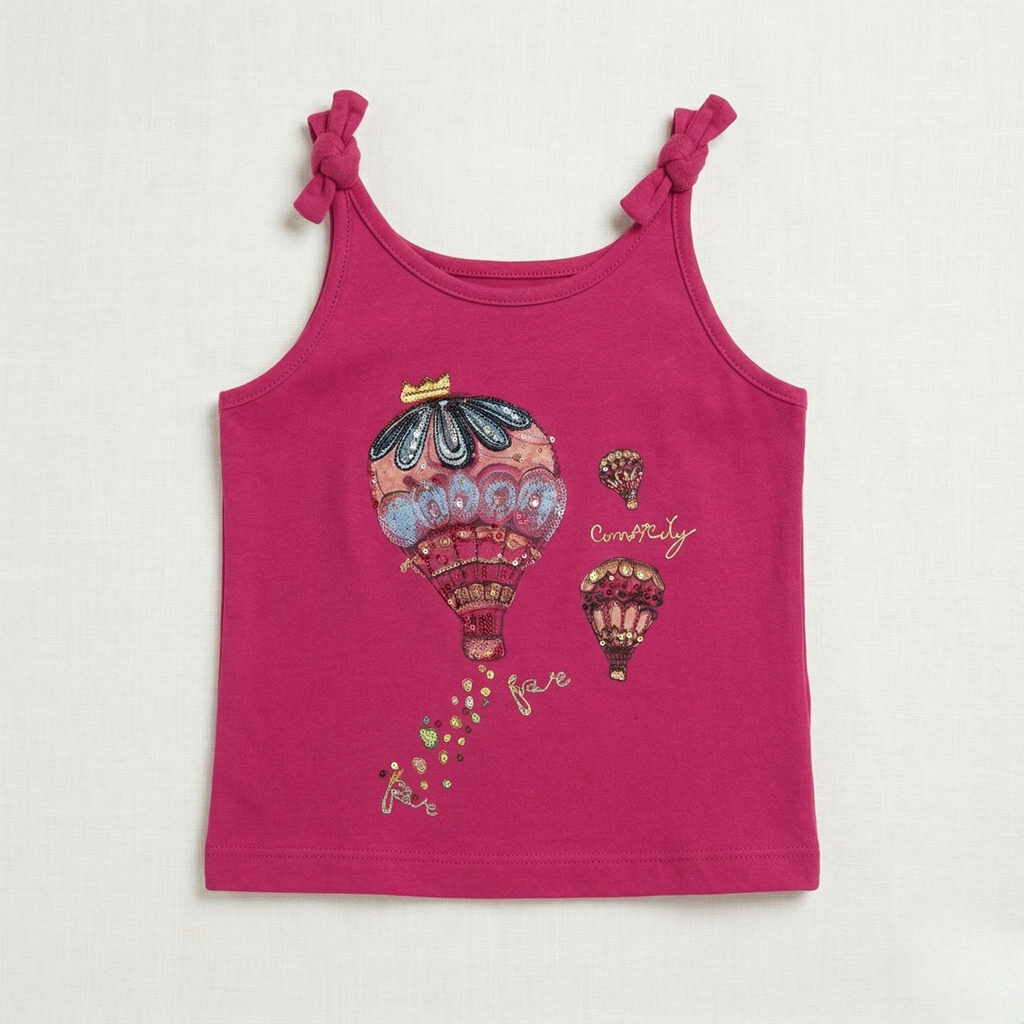 Blush Pink Air Ballon Print T-shirt Top For Girls Secondary image