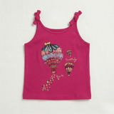 Blush Pink Air Ballon Print T-shirt Top For Girls