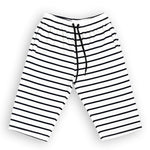 Load image into Gallery viewer, WHITE WITH BLACK BIG STRIPES 3 QUARTER SHORTS FOR MENS
