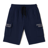 NAVY BLUE ROGER PRINT 3 QUARTER SHORTS FOR MENS