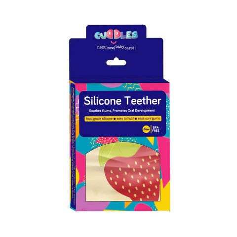CUDDLES SILICONE TEETHER RED STRAWBERRY