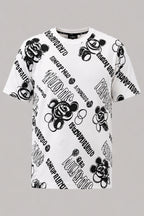 WHITE "HARMONIOUS" PRINT T-SHIRT FOR MEN