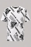 WHITE "HARMONIOUS" PRINT T-SHIRT FOR MEN