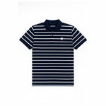 Load image into Gallery viewer, WHITE WITH NAVY BLUE STRIPES POLO FOR MEN

