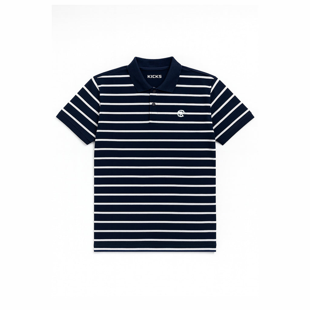 WHITE WITH NAVY BLUE STRIPES POLO FOR MEN