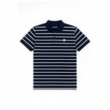 WHITE WITH NAVY BLUE STRIPES POLO FOR MEN