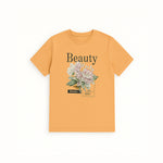 Load image into Gallery viewer, PEACH BEAUTY FLOWERS PRINT T-SHIRT FOR WOMEN
