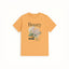 PEACH BEAUTY FLOWERS PRINT T-SHIRT FOR WOMEN