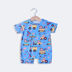 Load image into Gallery viewer, BLUE SAILEROAD PRINT HALF BODY ROMPER
