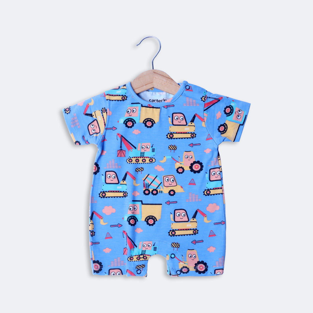 BLUE SAILEROAD PRINT HALF BODY ROMPER