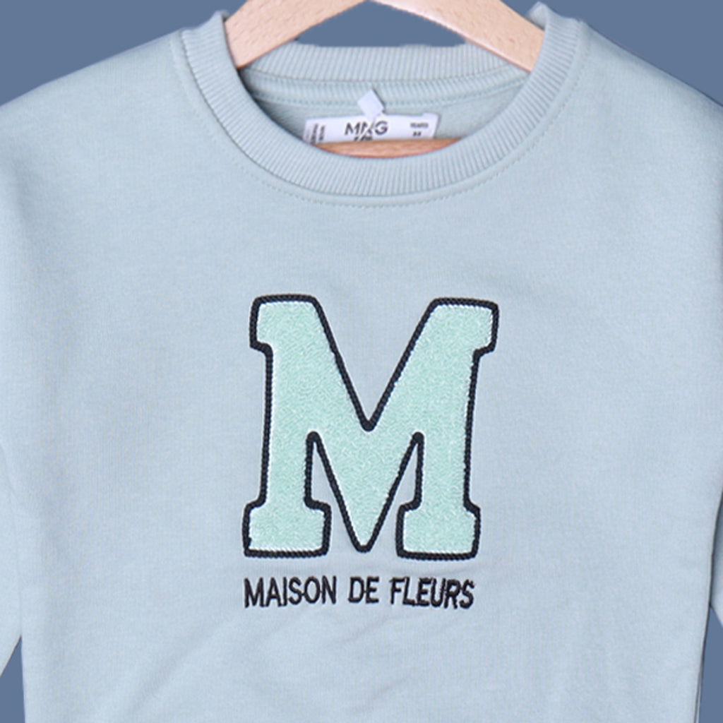 PISTA "MAISON DE FLEURS" EMBROIDERED TERRY FABRIC SWEATSHIRT