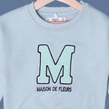 PISTA "MAISON DE FLEURS" EMBROIDERED TERRY FABRIC SWEATSHIRT