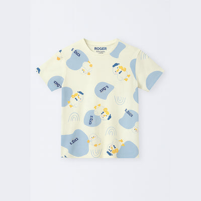 WHITE B.DUCK PRINT T-SHIRT FOR WOMEN
