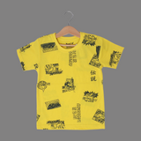 YELLOW BE LEGENDARY PRINTED HALF SLEEVES T-SHIRT
