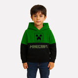 Green & Black Minicraft Print Hoodie For Unisex