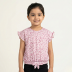 PURPLE FLOWERS PRINTED T-SHIRT TOP FOR GIRLS