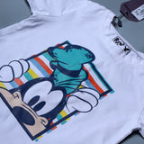 WHITE MICKEY PRINT WITH SHORTS COTTON JERSY FABRIC BABA SUIT