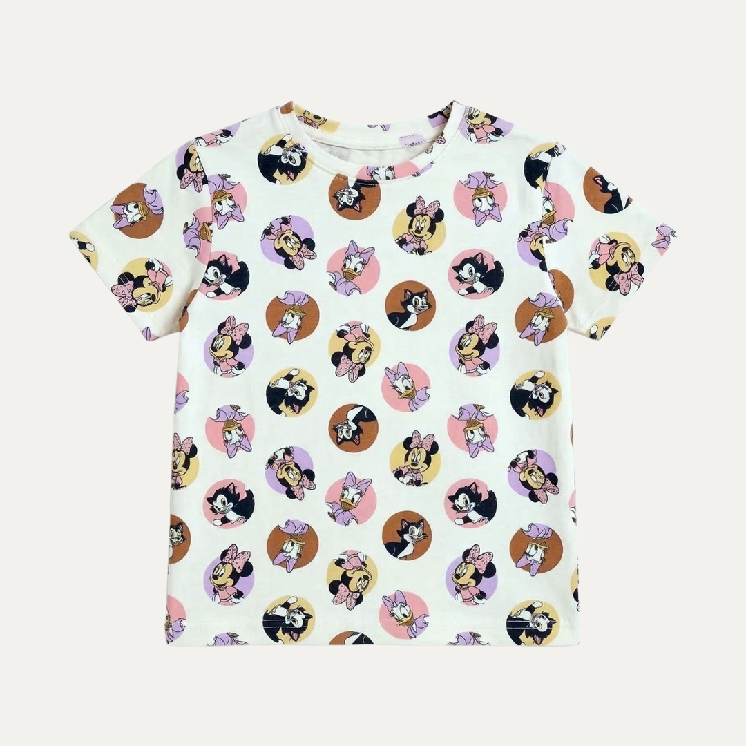White Mickey & Daisy Print T-shirt Top For Girls Secondary image