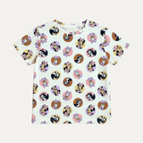 White Mickey & Daisy Print T-shirt Top For Girls