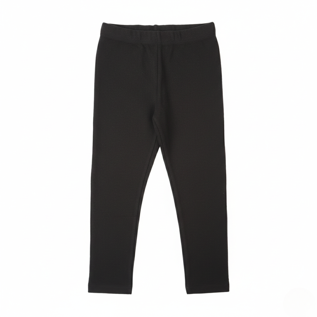 BLACK PLAIN NARROW HEAVY RIBBED FABRIC TROUSER PAJAMA Main image
