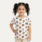 White Mickey & Daisy Print T-shirt Top For Girls