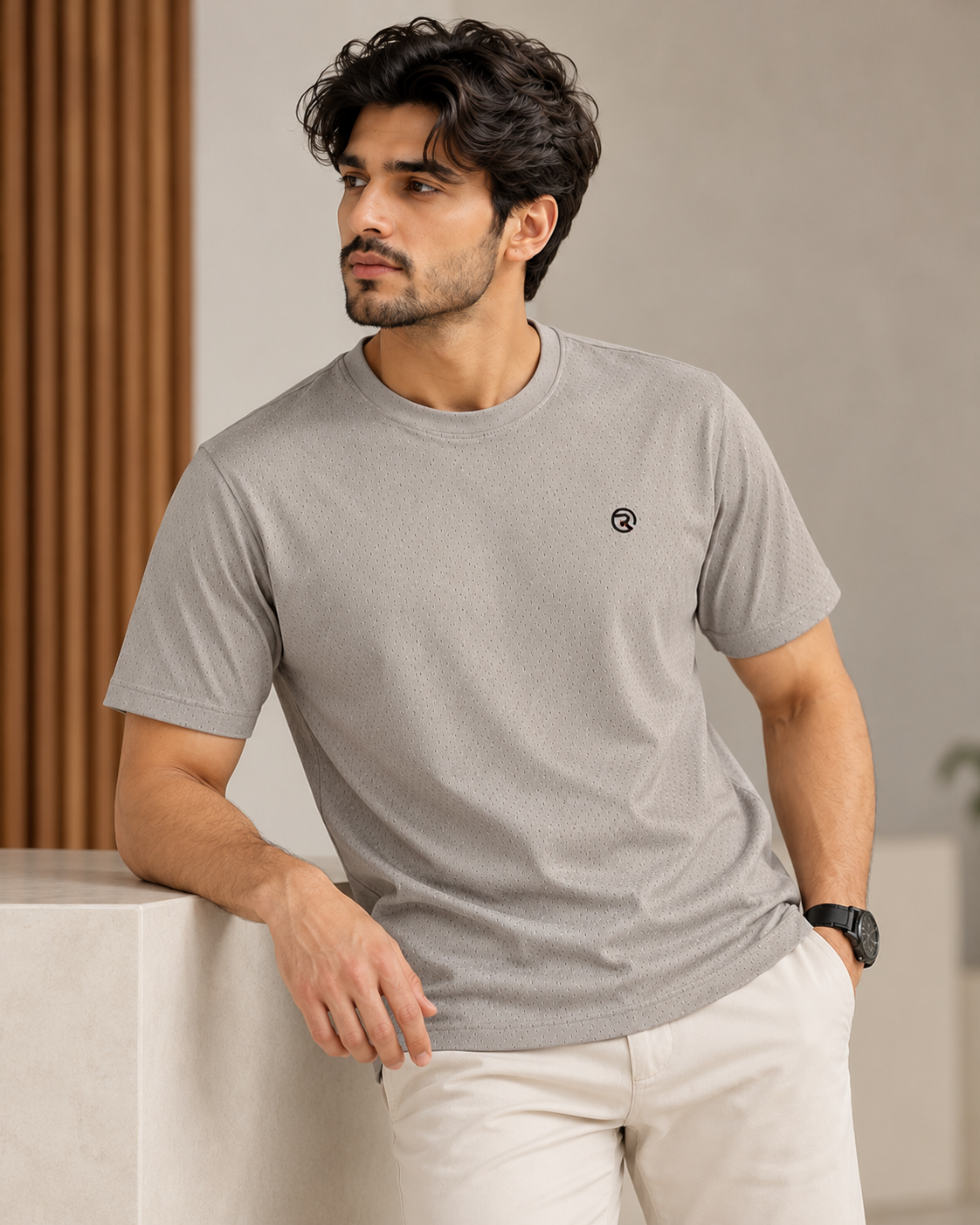 Hazel Grey MicroVent Dri-Fit Fabric T-Shirt