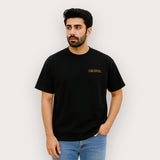 BLACK "CHEERFULL" PRINT T-SHIRT FOR MEN