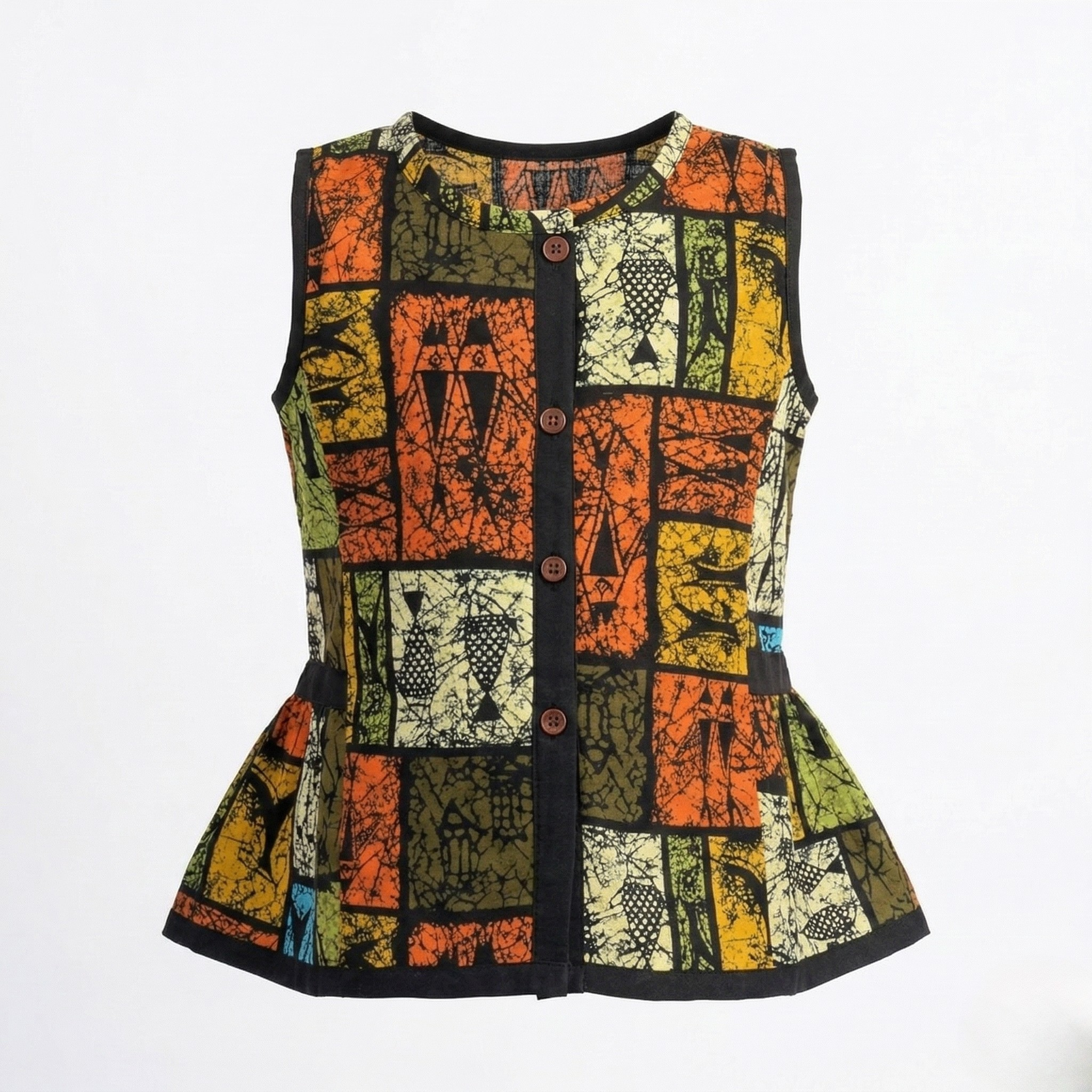 Multi Colors Sleeves Less Top Frock For Girls