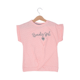 BABY PINK BEAUTY GIRL PRINTED T-SHIRT TOP FOR GIRLS