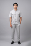 Grey Jersy Fabric Double Pocket Trouser & Shirt Suit For Men