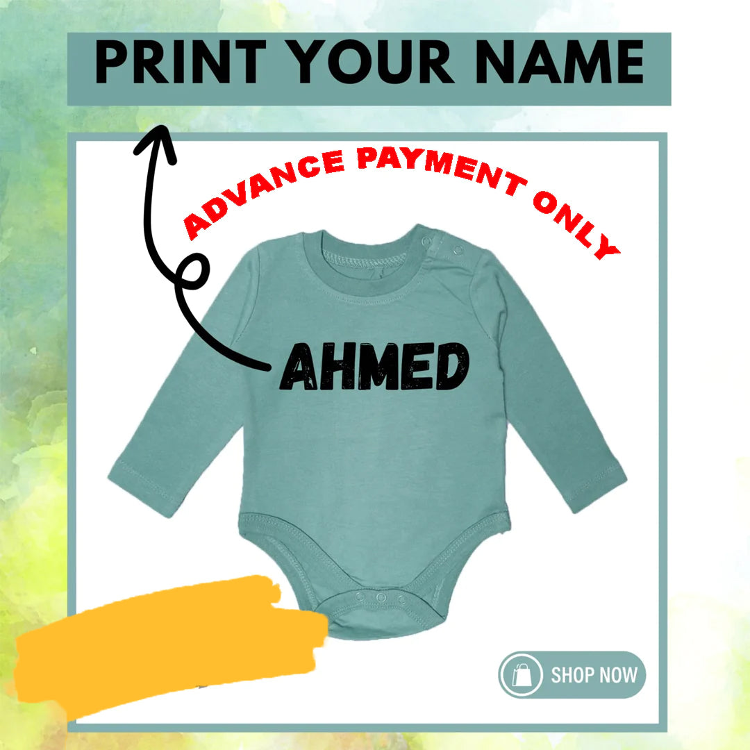 CUSTOMIZE YOUR NAME PRINT ON KRYPTONITE GREEN FULL SLEEVES HALF BODY ROMPER Main image