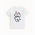 WHITE PRETTY DENIM PRINT T-SHIRT FOR WOMEN