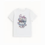 Load image into Gallery viewer, WHITE PRETTY DENIM PRINT T-SHIRT FOR WOMEN
