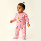 Pink Kitten Print Romper For Winters