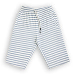 Load image into Gallery viewer, WHITE WITH GREY BIG STRIPES 3 QUARTER SHORTS FOR MENS
