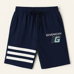 Load image into Gallery viewer, NAVY BLUE GIVENCHY PRINT 3 QUARTER SHORTS FOR MENS

