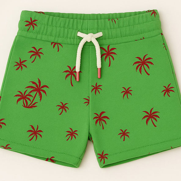 GREEN TREES PRINT SHORTS FOR UNISEX