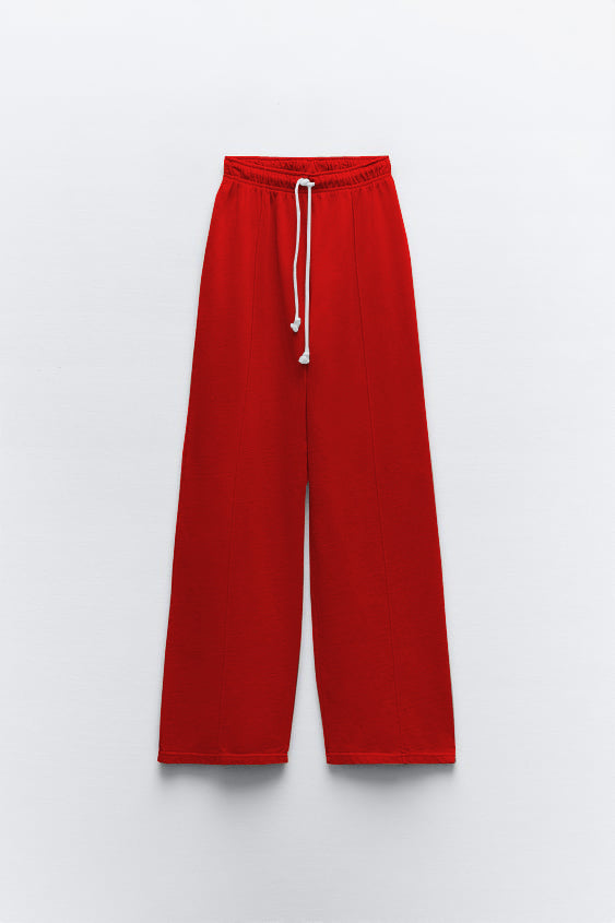 RED STRAIGHT FIT JOGGING TROUSER FOR WOMEN