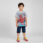 HAZEL GREY I AM SPIDER-MAN PRINTED HALF SLEEVES T-SHIRT FOR BOYS