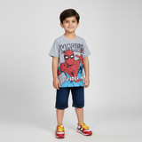 HAZEL GREY I AM SPIDER-MAN PRINTED HALF SLEEVES T-SHIRT FOR BOYS