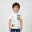 WHITE SKATE ALL DAY PRINT HALF SLEEVES T-SHIRT FOR BOYS
