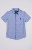 Plain Blue Half Sleeves Casual Shirt